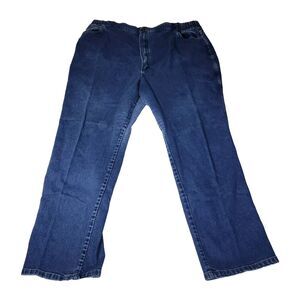Wrangler Jeans Women Size 32W Blue Denim Straight Leg Carpenter Jeans Plus Size